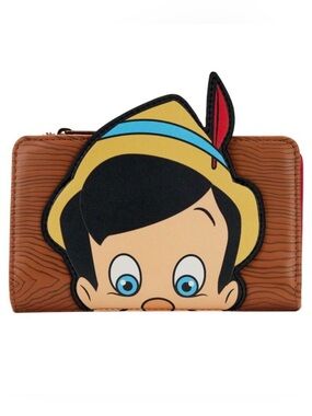 Disney Loungefly Pinocchio Peeking Flap Character Wallet NWT